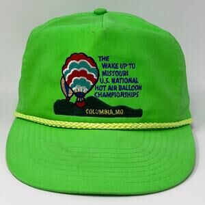 Vintage Hot Air Balloon Championships Hat Baseball Cap Missouri Snapback Green